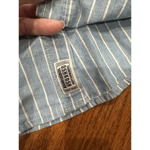 OshKosh Boys Striped Button Down Shirt Sz 8 Cotton Long Sleeve Preppy Comfy NEW - Picture 5 of 7